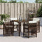 Tuinstoelen 4 st met kussens poly rattan bruin