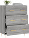 vidaXL - Dressoir - 69,5x34x90 - cm - bewerkt - hout - grijs - sonoma - eikenkleurig