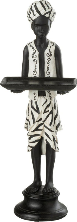 J-Line figuur Jongen Staand Etnisch - polyresin - zwart/wit