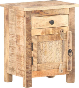 vidaXL - Nachtkastje - 40x30x50 - cm - ruw - mangohout