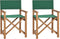 vidaXL - Regisseursstoelen - inklapbaar - 2 - st - massief - teakhout - groen