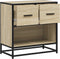 vidaXL - Nachtkastje - 60x31x60 - cm - bewerkt - hout - en - metaal - sonoma - eiken