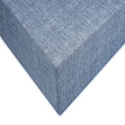 ZO! Home Lino katoen hoeslaken blauw - lits-jumeaux (180x210/220) - rondom elastiek - prachtige uitstraling