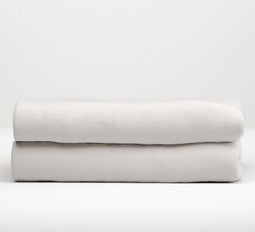 ZO! Home Lino katoen hoeslaken creme - tweepersoons (140x200) - rondom elastiek - prachtige uitstraling