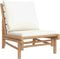 vidaXL - Tuinstoelen - 2 - st - met - crèmewitte - kussens - bamboe