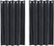 vidaXL - Zwarte - Outdoorgordijnen - met - Oogjes - 2 - stuks - Donkergrijs - Fluweel
