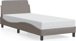 vidaXL - Bedframe - met - hoofdeinde - zonder - matras - 80x200 - cm - stof - taupe