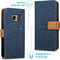 iMoshion Hoesje Geschikt voor Samsung Galaxy S7 Hoesje Met Pasjeshouder - iMoshion Luxe Canvas Bookcase - Donkerblauw
