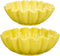Mica Decorations Opbergbox Schaal - 24x24x9 cm - Aardewerk - Geel - Set van 2