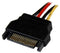 Startech.com LP4SATAFM12 - Voedingskabel SATA-naar-Molex 30 cm - Geel Multi-color Rood Wit Zwart