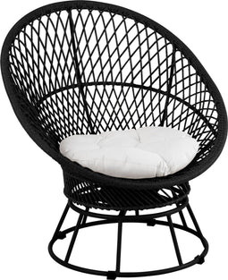 J-Line zetel + kussens Zayo Draai - metaal/riet - zwart