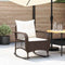 vidaXL - Tuinschommelstoel - met - kussens - poly - rattan - bruin