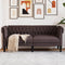 vidaXL - Tweezitsbank - Chesterfield-stijl - stof - donkerbruin
