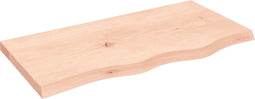 vidaXL - Wandschap - 80x40x(2-4) - cm - onbehandeld - massief - eikenhout