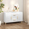 vidaXL - Dressoir - 100x36x60 - cm - bewerkt - hout - hoogglans - wit