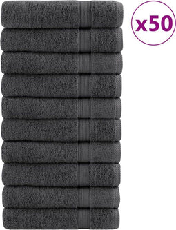 vidaXL - Handdoeken - SOLUND - 50 - st - 600 - g/m² - 50x100 - cm - antracietkleur