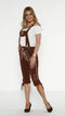 dressforfun Lederhose Walchensee - Verkleedkleding - Kniehoogte kleurrijke stiksels - Bruin