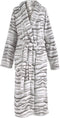 Zohome Badjas Siberian-White-Tijger - Kamerjas voor Dames en Heren - L - Ochtendjas - Geschikt voor de Sauna - Grijs