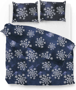 Zohome Bassett Dekbedovertrek - Lits-jumeaux - Katoen - 240x200-220cm - Blauw