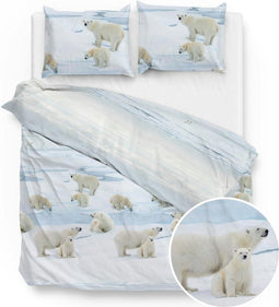 Zohome Ber Dekbedovertrek- Flanel - Tweepersoons - 200x200/220 cm - blue
