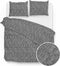 Zohome Blitz Dekbedovertrek - Lits-jumeaux - Flanel - 260x200-220cm - Taupe