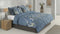Zohome Cecilla Dekbedovertrek - 100% Katoen - 140x220 - Blauw