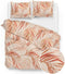 Zohome Dekbedovertrek Alejandro - Bedlinnen met Bladeren print - 260x220 - Oranje - Dekbedhoes van 100% Katoen-Satijn