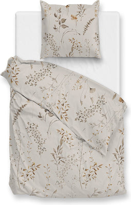 Zohome Dekbedovertrek Amber - Bedlinnen met Takken print - 140x220 - Natural - Dekbedhoes van 100% Katoen-Flanel