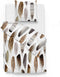 Zohome Dekbedovertrek Avelie - Bedlinnen met Veren print - 140x220 - Beige - Dekbedhoes van 100% Katoen-Satijn