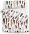 Zohome Dekbedovertrek Avelie - Bedlinnen met Veren print - 140x220 - Beige - Dekbedhoes van 100% Katoen-Satijn