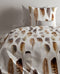 Zohome Dekbedovertrek Avelie - Bedlinnen met Veren print - 140x220 - Beige - Dekbedhoes van 100% Katoen-Satijn