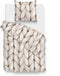 Zohome Dekbedovertrek Ayah - Bedlinnen met Breiwerk print - 200x220 - Natural - Dekbedhoes van 100% Katoen-Flanel