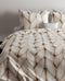 Zohome Dekbedovertrek Ayah - Bedlinnen met Breiwerk print - 260x220 - Natural - Dekbedhoes van 100% Katoen-Flanel