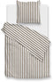Zohome Dekbedovertrek Banda-di-Lino - Bedlinnen met Strepen - 140x220 - Taupe - Dekbedhoes van 100% Katoen