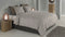 Zohome Dekbedovertrek Banda-di-Lino - Bedlinnen met Strepen - 140x220 - Taupe - Dekbedhoes van 100% Katoen
