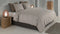 Zohome Dekbedovertrek Banda-di-Lino - Bedlinnen met Strepen - 140x220 - Taupe - Dekbedhoes van 100% Katoen