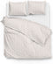 Zohome Dekbedovertrek Banda-di-Lino - Bedlinnen met Strepen - 140x220 - Beige - Dekbedhoes van 100% Katoen