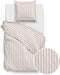 Zohome Dekbedovertrek Banda-di-Lino - Bedlinnen met Strepen - 140x220 - Beige - Dekbedhoes van 100% Katoen