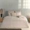 Zohome Dekbedovertrek Banda-di-Lino - Bedlinnen met Strepen - 140x220 - Beige - Dekbedhoes van 100% Katoen