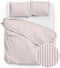 Zohome Dekbedovertrek Banda-di-Lino - Bedlinnen met Strepen - 140x220 - Beige - Dekbedhoes van 100% Katoen