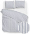 Zohome Dekbedovertrek Banda-di-Lino - Bedlinnen met Strepen - 140x220 - Blauw - Dekbedhoes van 100% Katoen