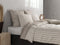 Zohome Dekbedovertrek Banda-di-Lino - Bedlinnen met Strepen - 200x220 - Beige - Dekbedhoes van 100% Katoen
