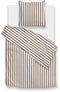 Zohome Dekbedovertrek Banda-di-Lino - Bedlinnen met Strepen - 200x220 - Taupe - Dekbedhoes van 100% Katoen