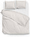 Zohome Dekbedovertrek Banda-di-Lino - Bedlinnen met Strepen - 240x220 - Beige - Dekbedhoes van 100% Katoen
