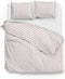 Zohome Dekbedovertrek Banda-di-Lino - Bedlinnen met Strepen - 260x220 - Beige - Dekbedhoes van 100% Katoen