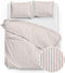 Zohome Dekbedovertrek Banda-di-Lino - Bedlinnen met Strepen - 260x220 - Beige - Dekbedhoes van 100% Katoen