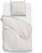 Zohome Dekbedovertrek Banda-di-Lino - Bedlinnen met Strepen - 260x220 - Beige - Dekbedhoes van 100% Katoen
