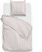Zohome Dekbedovertrek Banda-di-Lino - Bedlinnen met Strepen - 260x220 - Beige - Dekbedhoes van 100% Katoen