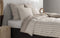 Zohome Dekbedovertrek Banda-di-Lino - Bedlinnen met Strepen - 260x220 - Beige - Dekbedhoes van 100% Katoen