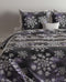 Zohome Dekbedovertrek Bassett - Bedlinnen met Bloemen print - 200x220 - Blauw - Dekbedhoes van 100% Katoen